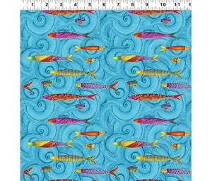 Sea Goddess Metallic Fish Turquoise