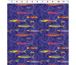 Sea Goddess Metallic Fish Purple