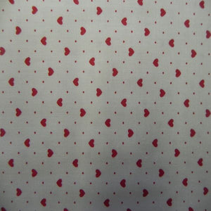 Makower Hearts Cream/Red