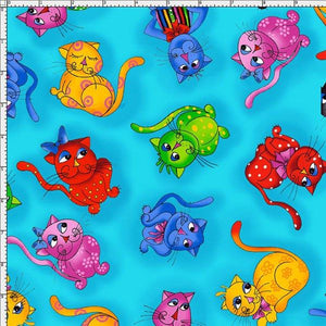 Cool Cats Tossed Blue