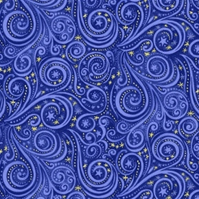 Ornamental Christmas Swirls Blue
