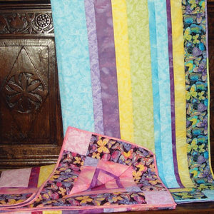 NQ Butterfly Strip Quilt Quilt Kit Pink