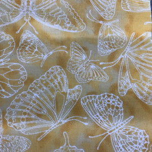 Fat Quarter Frenzy Other Lacy Butterflies on an acid drop background.