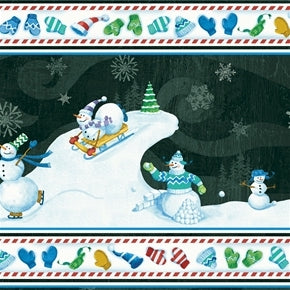 Christmas Snowmen Border Snow Fun