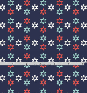 Arctic Girl Navy Snowflakes