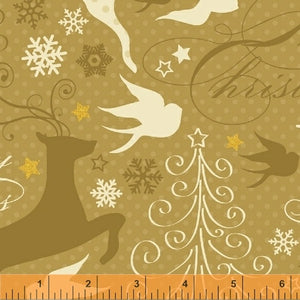 Sparkle Deer and Bird on Gold