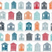 Fat Quarter Frenzy Seaside Makower Marina Beach Huts