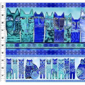 Feline Frolic Border Blue