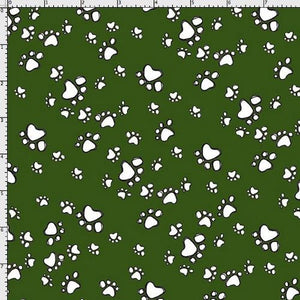 Fat Quarter Frenzy Loralie Designs Paws Green