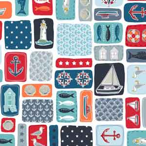 Fat Quarter Frenzy Seaside Makower Marina Montage