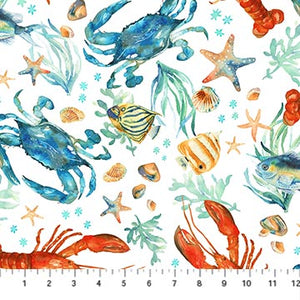 Fat Quarter frenzy Seaside Ocean Tides Under The Sea