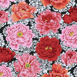 Kaffe Fassett Brocade Peony Crimson