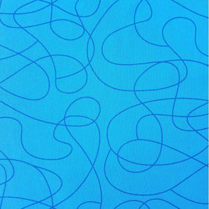 Wide Fabric Squiggle Turquoise