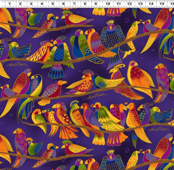 Wild Things Flannel Birds Purple
