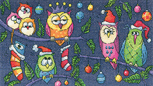 Christmas Owls Cross Stitch