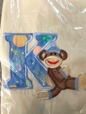 Embroidered Alphabet Bag K