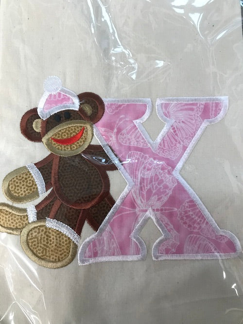Embroidered Alphabet Bag X
