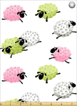 Fat Quarter Frenzy SusyBee Lal the Lamb Sheep Tossed