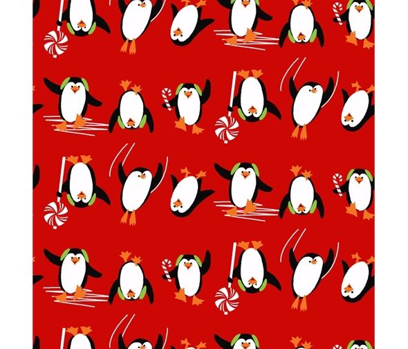 Christmas Topsy Turvy Penguins on Red